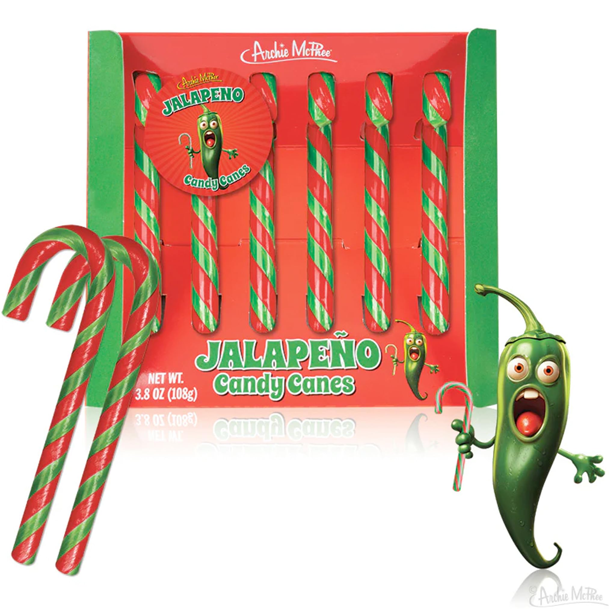 Amazon.com: Archie McPhee's Jalapeño Candy Canes - 6 Count, 9